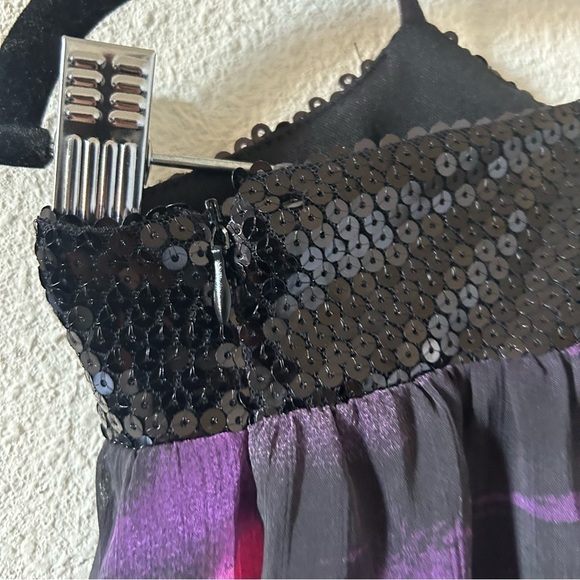 Rampage Women’s Dress Sz 7 Babydoll Black Purple Pink Sequins Party Date Wedding - Picture 10 of 13